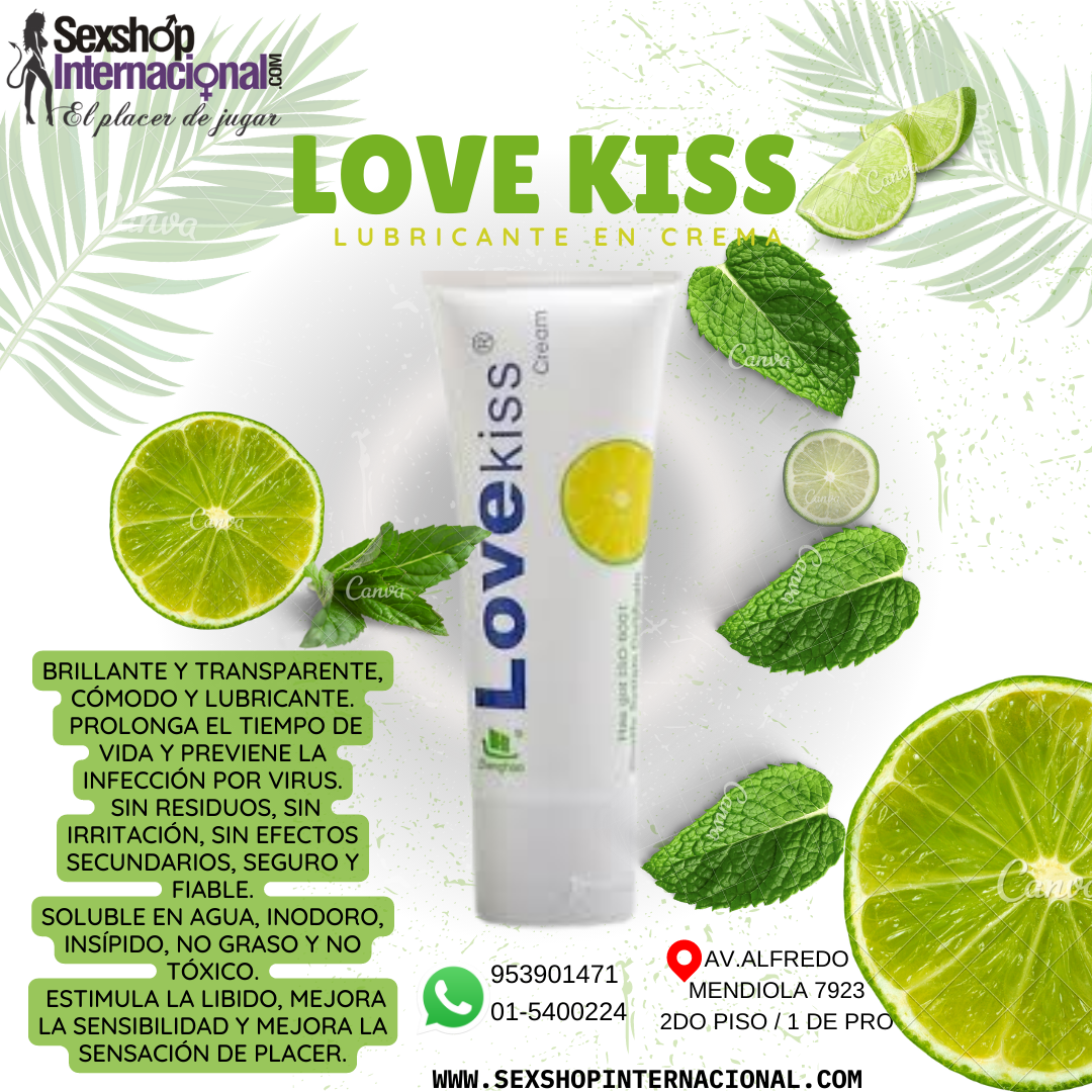 LUBRICANTE LOVE KISS CREAM LIMON